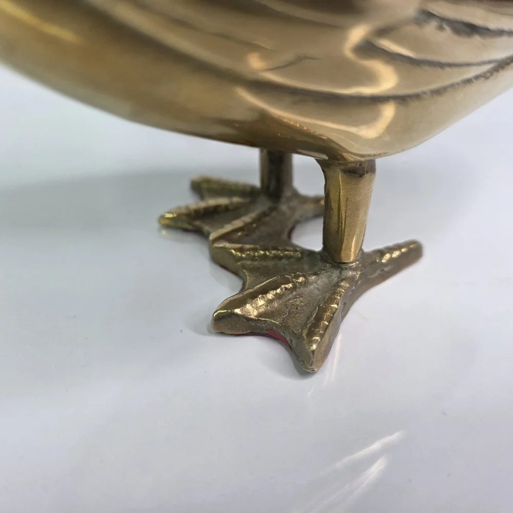 Vintage Brass Duck Goose Webbed Feet Legs Long Neck. - Picture 5 of 12